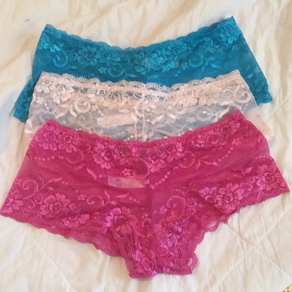 Size 10 Set of 3 Sexy Boy Shorts Panties Lingerie